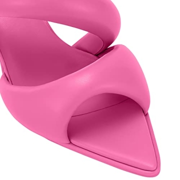 JW PEI Women's Pink Mule Heeled Sandals for Comfort