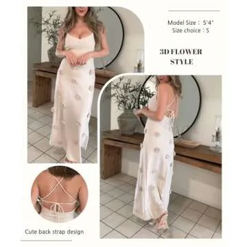 Stylish 3D Floral Maxi Crochet Dress for Women