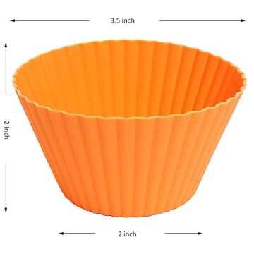 Pharamat Extra Large Silicone Cupcake Baking Cups 12 Pack, 3.54 Inch Cupcake and Muffin Liners, Reus...