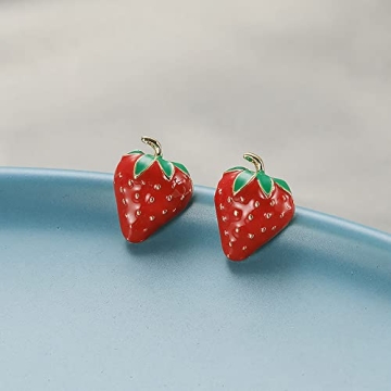 Cute Strawberry Stud Earrings for Women - Fun Jewelry