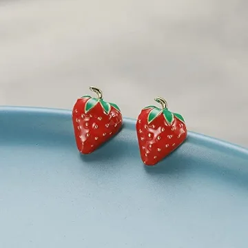 Cute Strawberry Stud Earrings for Women - Fun Jewelry