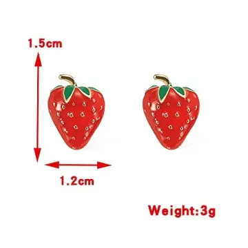 Cute Strawberry Stud Earrings for Women - Fun Jewelry