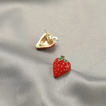 Cute Strawberry Stud Earrings for Women - Fun Jewelry