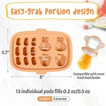 Peunitory Silicone Baby Food Freezer Tray - Versatile Popsicle Molds for Teething & Homemade Meals