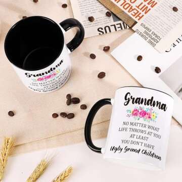 LEJIAJINW Gifts for Grandma Mothers Day Grandmother Gigi Nana Granny Grammy, Best Grandma Ever Ceramic Mug, Funny Grandma Birthday Valentines Day Coffee Mug from Grandkids