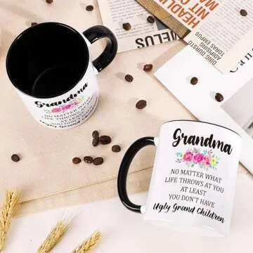 LEJIAJINW Gifts for Grandma Mothers Day Grandmother Gigi Nana Granny Grammy, Best Grandma Ever Ceramic Mug, Funny Grandma Birthday Valentines Day Coffee Mug from Grandkids