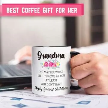 LEJIAJINW Gifts for Grandma Mothers Day Grandmother Gigi Nana Granny Grammy, Best Grandma Ever Ceramic Mug, Funny Grandma Birthday Valentines Day Coffee Mug from Grandkids