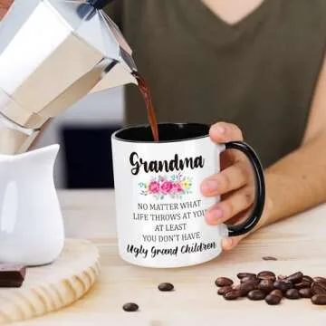 LEJIAJINW Gifts for Grandma Mothers Day Grandmother Gigi Nana Granny Grammy, Best Grandma Ever Ceramic Mug, Funny Grandma Birthday Valentines Day Coffee Mug from Grandkids