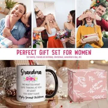 LEJIAJINW Gifts for Grandma Mothers Day Grandmother Gigi Nana Granny Grammy, Best Grandma Ever Ceramic Mug, Funny Grandma Birthday Valentines Day Coffee Mug from Grandkids