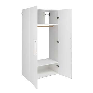 Prepac HangUps Wardrobe Storage Cabinet, Cabinet Wall Mount, Wall Cabinet Storage for Clothes, Laundry Cabinet Ideal for Bedroom, 36" W x 72" H x 20" D, White