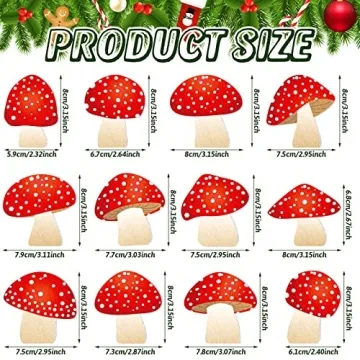 48 Cute Felt Christmas Mushroom Hanging Ornaments