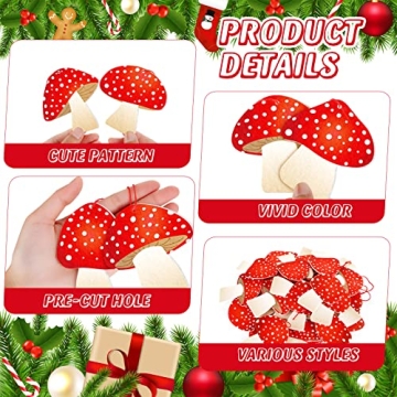 48 Cute Felt Christmas Mushroom Hanging Ornaments