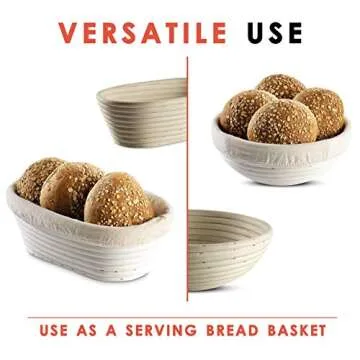 Banneton Bread Proofing Basket [Set of 2 ] Round 9 Inch Handmade Rattan Baskets and Liners for Sourdough