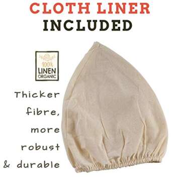 Banneton Bread Proofing Basket [Set of 2 ] Round 9 Inch Handmade Rattan Baskets and Liners for Sourdough