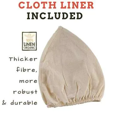 Banneton Bread Proofing Basket [Set of 2 ] Round 9 Inch Handmade Rattan Baskets and Liners for Sourdough