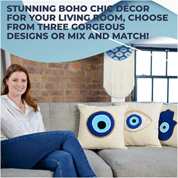 WALBROOK Evil Eye Pillow Cover - Unique Decorative Accent