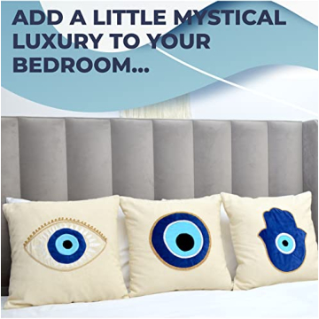 WALBROOK Evil Eye Pillow Cover - Unique Decorative Accent