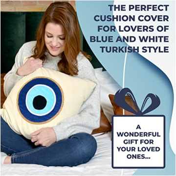 WALBROOK Evil Eye Pillow Cover - Unique Decorative Accent