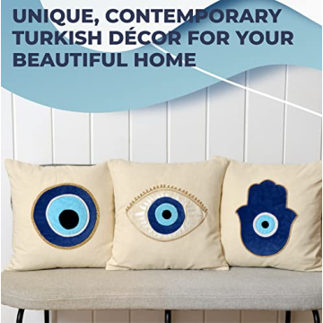 WALBROOK Evil Eye Pillow Cover - Unique Decorative Accent