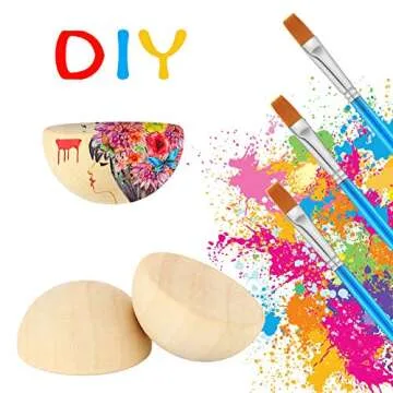 Jetec 300pcs Half Wooden Beads 6 Sizes Natural Half Wooden Balls Unfinished Round Split Wood Balls Half Craft Beads Wood Mini Hemisphere for DIY Projects Arts,gnome Noses(10/12/15/18/20/25mm)