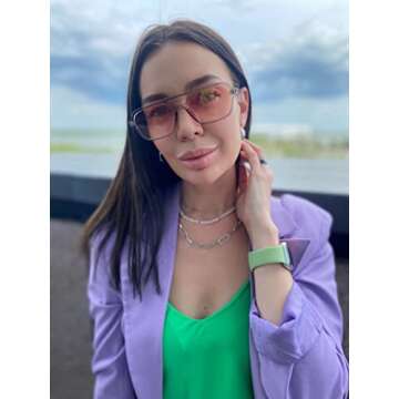 FEISEDY Vintage Square 70s Flat Aviator Sunglasses Women Men Metal Design Shades B2752