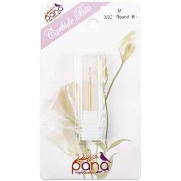 Pana 3/32" Round Bit Safety Nail Carbide Bit - Gold Color (Grit: Medium - M) for Electric Dremel Drill Machine