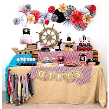 Honbay Gifts Sign Gifts Bunting Banner Vintage Burlap Banner for Wedding Party, Bridal Shower, Baby Shower, Bachelorette Party, Birthday Party,etc (White)