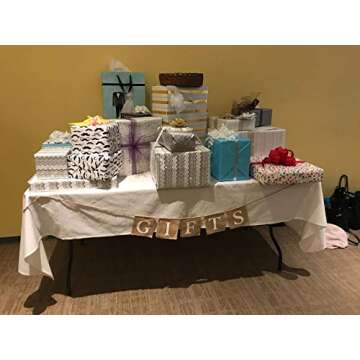 Honbay Gifts Sign Gifts Bunting Banner Vintage Burlap Banner for Wedding Party, Bridal Shower, Baby Shower, Bachelorette Party, Birthday Party,etc (White)