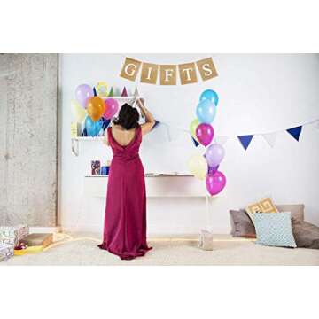 Honbay Gifts Sign Gifts Bunting Banner Vintage Burlap Banner for Wedding Party, Bridal Shower, Baby Shower, Bachelorette Party, Birthday Party,etc (White)