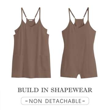 Caracilia Womens Summer Mini Dress 2025 Casual Sleeveless Built in Shapewear Sundress Trendy Short Tennis Athletic Outfits Coffee X-Small