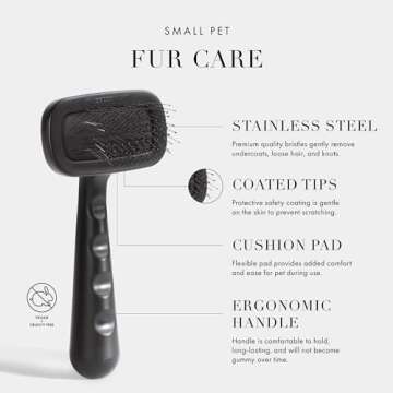 Tweezerman Dog and Cat Slicker Brush for Small Pets, Grooming Brush with Coated Bristles to Prevent ...