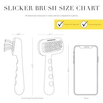 Tweezerman Dog and Cat Slicker Brush for Small Pets, Grooming Brush with Coated Bristles to Prevent Scratching and Ergonomic Handle