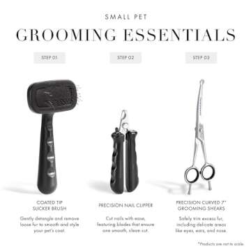 Tweezerman Dog and Cat Slicker Brush for Small Pets, Grooming Brush with Coated Bristles to Prevent Scratching and Ergonomic Handle