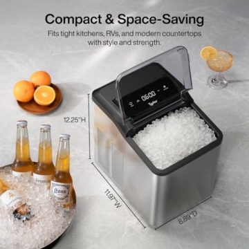 Typhur Fast Nugget Ice Maker Countertop with Self-Cleaning Pump, 35lbs/24H Crushed Pebble Ice Machin...