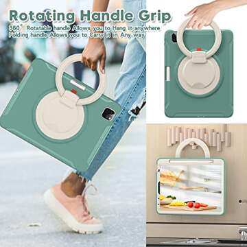 BATYUE iPad Case with 360° Stand – Multifunctional Protection