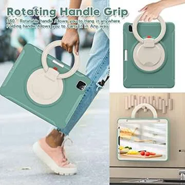 BATYUE iPad Case with 360° Stand – Multifunctional Protection