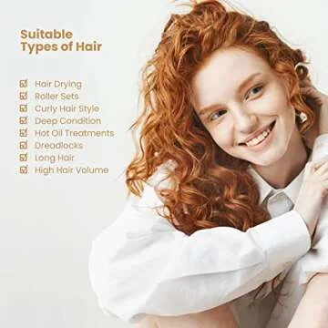 Segbeauty Hair Dryer Bonnet, Extra Large Deep Conditioning Cap Attachment, Upgraded Adjustable Drying Heat Cap Hooded with Elastic Strap for Fast Drying Curly Hair Styling Nursing Oil Treat-Ment Gold