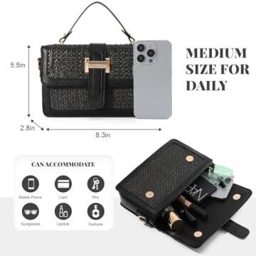 Oweisong Summer Purse for Women 2025 - Stylish Woven Straw Crossbody Bag for Beach and Travel