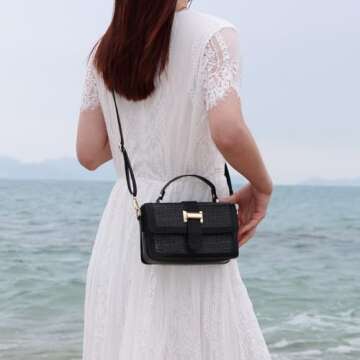 Oweisong Summer Purse for Women - Straw Crossbody Bag