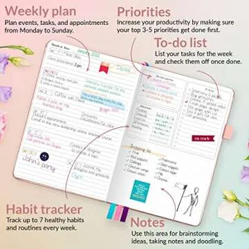 GoGirl Planner and Organizer for Women – A5 Size Weekly Planner, Goals Journal & Agenda to Improve Time Management, Productivity & Live Happier. Undated – Start Anytime, Lasts 1 Year – Rose Gold