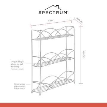 Spectrum Diversified Countertop 3-Tier Spice Rack, Chrome