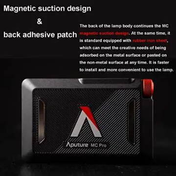 Aputure MC Pro Camera Light,5W High Brightness 1585 Lux at 0.5m,2000-10000K Adjustable Magnetic Attraction and IP65 Weatherproof RGBWW Mini On Camera Video Light