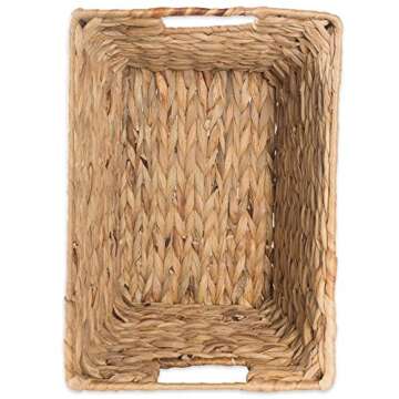 DII Hyacinth Collection Storage Baskets, Medium Set (11x9x7"), Natural, 2 Piece