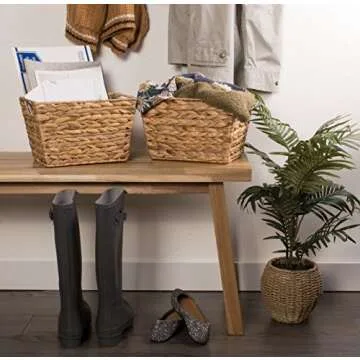 DII Hyacinth Medium Storage Baskets Set - 2 Natural Baskets