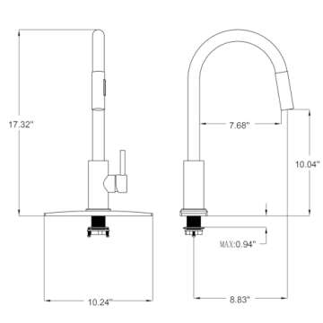 FORIOUS Gold Kitchen Faucet with Pull Down Sprayer, Brushed Brass High Arc Gooseneck Modern Sink Faucet with CUPC Ceramic Cartridge, Single Handle Stainless Steel and Deck Plate