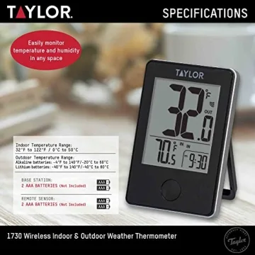 Taylor Wireless Digital Indoor Outdoor Thermometer
