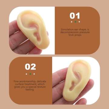 Toyvian 8 Pcs Jumbo Fake Ears Latex Fake Ears Simulation Ear Prop Tricks Ears Costume for Kids Holiday Cosplay Party Props Accessories