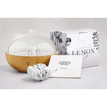 Cool Mist Humidifiers - Essential Oil Diffusers with 7 Lighting Options - Auto Shut Off Humidifiers for Bedroom, Home & Office Glass Brown