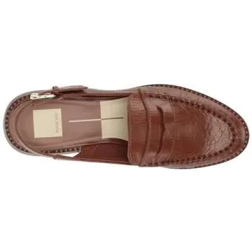DOLCE VITA Women's Hardi Loafer, Brown Crinkle Patent, 7.5