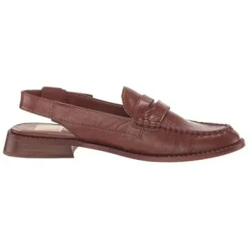 DOLCE VITA Women's Hardi Loafer, Brown Crinkle Patent, 7.5